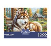 Siberian Husky 1000 Piece 。 Puzzles for Adults -pet Dog- Family Fun 。s Puzzles 1000 Pieces for Adults Gifts 38x26cm/1000pcs