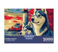 Siberian Husky 1000 Pieces Jigsaw Puzzles Age 12+ for Adults Animal Fun Challenging Brainteasing Perfect for Relaxation Home Decoration 38x26cm/1000pcs