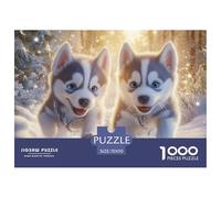 Siberian Husky 1000 Pieces Jigsaw Puzzles For Adults And Kids Animal Fun Brainteasing Colourful Creativity Gift Giving 70x50cm/1000pcs