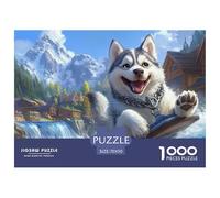 Siberian Husky 1000 Pieces Jigsaw Puzzles For Adults Challenging Game Stress Relieving Entertainment Exercise The Memory of The Brain For Adults Gifts 70x50cm/1000pcs