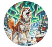 Siberian Husky 1000 Pieces Jigsaw Puzzles For Adults Challenging Game Stress Relieving Entertainment Cultivate The Spirit of Teamwork for Men, Women, Elders, Seniors 1000pcs (67.5x67.5cm)