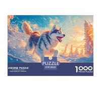 Siberian Husky 1000 Pieces Jigsaw Puzzles For Adults Educational Games Stress Relieving Entertainment Exercise The Memory of The Brain for Family Decorations 38x26cm/1000pcs