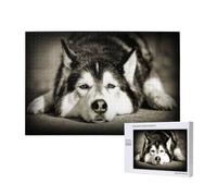 Siberian Husky,1000 Pieces Wooden Jigsaw Family Game Jigsaw Puzzles for Adults Teens Home Decor