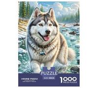 Siberian Husky 1000 Puzzles Adults Puzzle Adults Puzzle Gifts Birthday Animal Difficult Impossible Challenging & Brainteasing 38x26cm/1000pcs