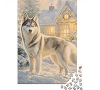 Siberian Husky 500 Piece Jigsaw Puzzle for Adults Family Game Teens Jigsaw Puzzle 500pcs (52x38cm)