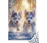 Siberian Husky 500 Piece Jigsaw Puzzles for Adults | | Family Fun Jigsaws Puzzles for Adults Gifts Intellectual Games 500pcs (52x38cm)