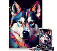 Siberian Husky Abstract 1000 Piece Jigsaw Puzzles for Teenagers Jigsaw Solid Logic Toy Calm Fun Precision Cut Santa Wish Item 50x75cm