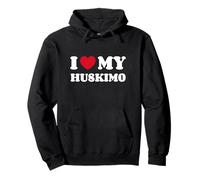 Siberian Husky American Eskimo Dog Mix I Love My Huskimo Pullover Hoodie