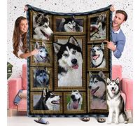 Siberian Husky Blanket for Dog Lover, Fleece Throw Blanket for Couch Super Soft Cozy Bed Blanket Lightweight Plush Fuzzy Blankets and Throws for Sofa, 50 x 60 Inch