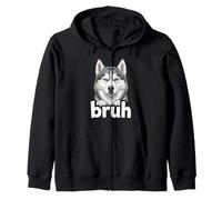Siberian Husky Bruh Funny Dog Lover Meme Drama Art Tee Zip Hoodie