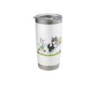 Siberian Husky Bunny Easter Egg Kids Mens Womens Easter Day Stainless Steel Insulated Tumbler