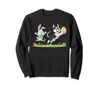 Siberian Husky Bunny Easter Egg Kids Mens Womens Easter Day Sweatshirt