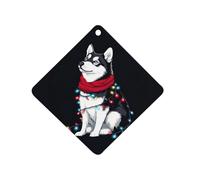 Siberian Husky Christmas Car Air Freshener Ocean Scent Long Lasting Tablets for Auto Hanging Fragrance