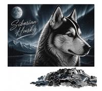Siberian Husky Classic Wooden Puzzle for Adults, 500 Pieces | Border-first building: a simple way to organise the image on quiet evenings.