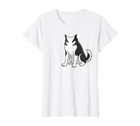 Siberian Husky Costume Arctic Dog Graphic Design Value Graphic T-Shirt, Women, White, M
