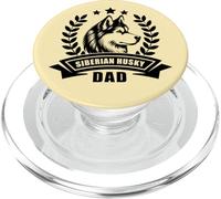 Siberian Husky Dad - With Banner and Ear Wreath on Chest PopSockets PopGrip for MagSafe