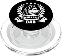 Siberian Husky Dad - With Banner and Ear Wreath on Chest PopSockets PopGrip for MagSafe
