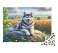 Siberian Husky Dog 1000 Piece Jigsaw Puzzle Concentration Training For Wall Decoration Gifts Beautiful Decoration Puzzle Thick Cardboard 52x38cm/1000pcs