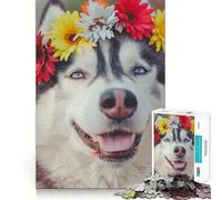 Siberian Husky Dog 1000 Piece Jigsaw Puzzles for Adults Jigsaw Logic Toy Indoor Play Precision Cut Cherished Gift 50x75cm