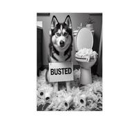 Siberian Husky Dog Bathroom Art Canvas Poster Bedroom Decor Landscape Office Room Decor Gift 20x30inch(50x75cm)