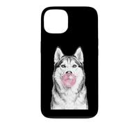Siberian Husky Dog Blowing Bubble Gum Sketch Case for iPhone 13