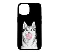 Siberian Husky Dog Blowing Bubble Gum Sketch Case for iPhone 15