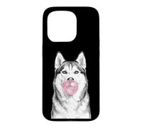 Siberian Husky Dog Blowing Bubble Gum Sketch Case for iPhone 15 Pro