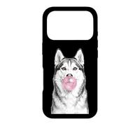 Siberian Husky Dog Blowing Bubble Gum Sketch Case for iPhone 17 Pro