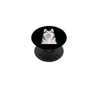Siberian Husky Dog Blowing Bubble Gum Sketch PopSockets Adhesive PopGrip