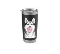 Siberian Husky Dog Blowing Bubble Gum Sketch Stainless Steel Insulated Tumbler
