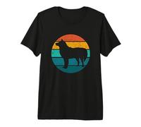 Siberian Husky Dog Breed Retro Sunset Silhouette Women Men Premium T-Shirt