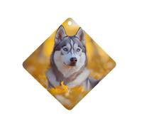 Siberian Husky Dog Car Air Freshener Decorative Hanging Aromatherapy Tablets for Car Trucks Rhombus