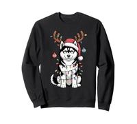 Siberian Husky Dog Christmas Lights Xmas Sweatshirt