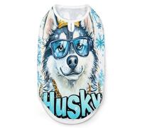 Siberian Husky Dog Clothes Printed Pet Shirts Summer Vest T-Shirt Sweatshirt for Small Dogs Cats M