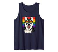 Siberian Husky Dog, Gay Pride, Queer, LGBTQ+, Tank Top