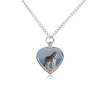 Siberian Husky Dog in Winter Personalized Pet Urn Necklace Keepsake Urn Pendant Cremation Jewelry Gifts for Dog Cat Lover