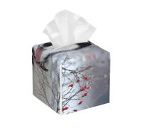 Siberian Husky Dog in Winter Square PVC Tissue Box Cover Modern Decorative Holder for Bathroom Vanity