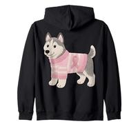 Siberian Husky Dog Mom Breast Cancer Awareness October Zip Hoodie