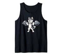 Siberian Husky Dog Powerlifting Weightlifting Gym Workout Tank Top