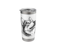 Siberian Husky Dog Sketch Art Stainless Steel Insulated Tumbler
