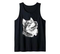 Siberian Husky Dog Sketch Art Tank Top