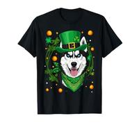 Siberian Husky Dog St Patrick's Day Shamrock Saint Paddy's T-Shirt