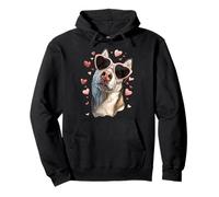 Siberian Husky Dog Valentine's Day Heart Glasses Pullover Hoodie