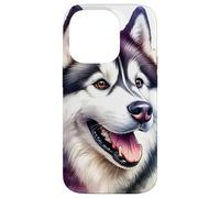 Siberian Husky Dog Watercolor Artwork Case for iPhone 14 Pro