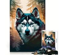 Siberian Husky Forest Jigsaw for Teenagers 1000 Pieces Logic Play Indoor Fun Accurate Edge Art Collection Piece 38x52cm