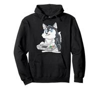 Siberian Husky Gaming Dogs Owner Puppy Dog Lover Dog Parent Pullover Hoodie
