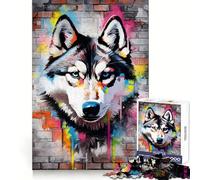 Siberian Husky Graffiti 1000 Pieces Jigsaws Adults Puzzles Gifts Brain Workout Toy Relaxed Mind Art Assembly Memorable Gift 50x75cm
