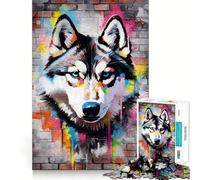 Siberian Husky Graffiti Jigsaw Puzzle 1000 Piece for Teenagers Clear Logic Toy Easy Leisure Perfect Cut Birthday Gift 38x52cm