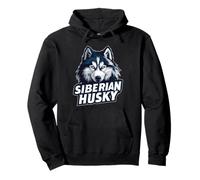 Siberian Husky Head in Strong Illustration Style Pullover Hoodie