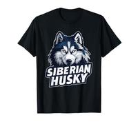 Siberian Husky Head in Strong Illustration Style T-Shirt